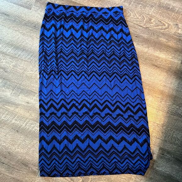 Apt. 9 Women’s XL Blue Chevron Maxi Skirt - Picture 1 of 4